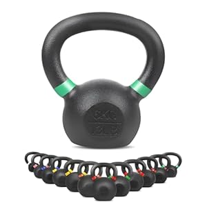 Kettlebell Rocky, Kugelhantel 4kg – 32kg aus massivem Gusseisen mit Pulverbeschichtung, Gewicht aus Cast Iron, Schwunghantel für Dein Krafttraining – Fitnessgerät für Zuhause