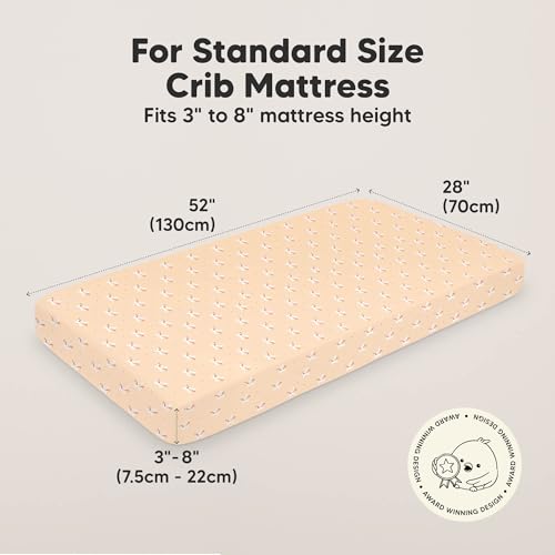 Image of 2pk Organic Cotton Crib Sheets for Boy Girl 52x28 (Lune Mystic) | Fitted Crib Mattress Sheet Neutral, Breathable Cover for Baby Bed Set, Toddler Mattress, Soft & Cute Prints
