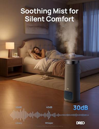 Image of DREO 16L Smart Humidifier Large Room 1000 ft, 130H Runtime, 30dB, Top Fill | Auto Mode, Remote /Touch /Voice & APP Control, Clean Tank Technology, RGB Light, Cool Mist Humidifiers 755S for Bedroom, Grey