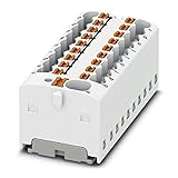 PHOENIX CONTACT PTFIX 4/18X1.5 WH Verteilerblock, Grundklemme mit Einspeisung,41A Nennstrom,Push-in-Anschluss,19 Anzahl der Anschlüsse,43.9mm Breite, 17.7mm Höhe, Direktmontage mit Flansch, 20 Stück