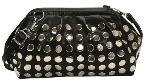 Women's Punk Rivet Purse Hobo Fashion Satchel Handbags Classic PU Leather Shoulder Crossbody Bag