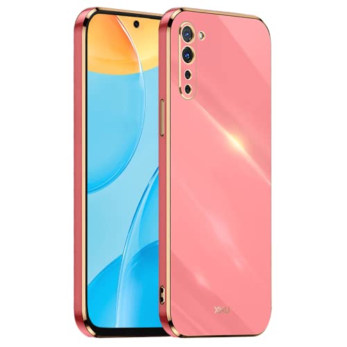 HONLEN Custodia per OPPO Find X2 Lite (6.4' Inches), Cover Morbida in Silicone TPU, Design del Telaio Galvanico - Rosso