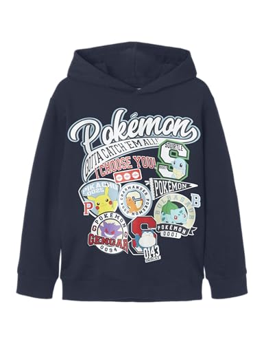 Sweat Pokémon Name It garçon bleu imprimé col rond haut manches longues