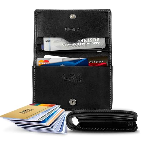 Italian Leather Prima Business &Credit Card Case Wallet (Black)2