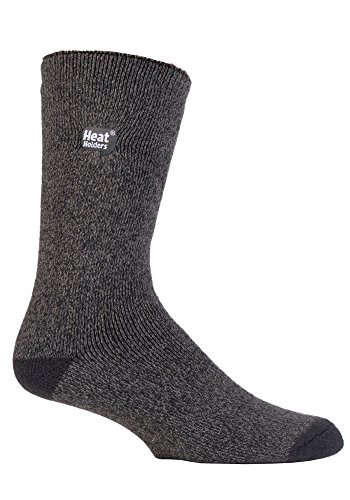 Heat Holders Lite - Mens Winter Warm 1.6 TOG Thin Casual Thermal Crew Socks (Charcoal)