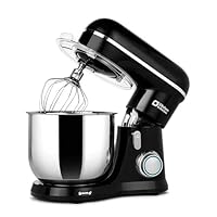 Kitchen in the box Impastatrice Planetaria, 3,5L Piccolo Planetaria Professionale, 10 Velocit&agrave; Impastatrice Pizza con Uncino Impastatore, Mescolatore, Frusta Sbattitric (Nero)