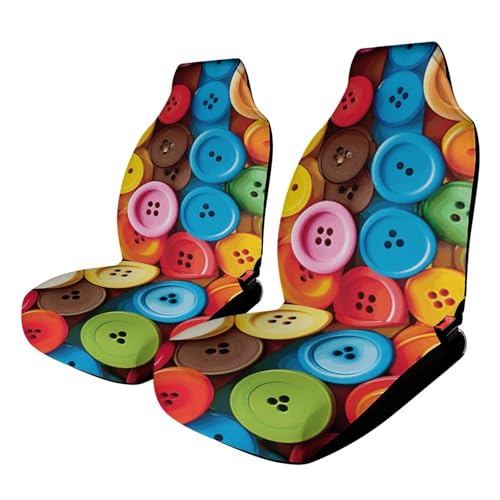 Housse de siège de voiture universelle imprimée à boutons colorés