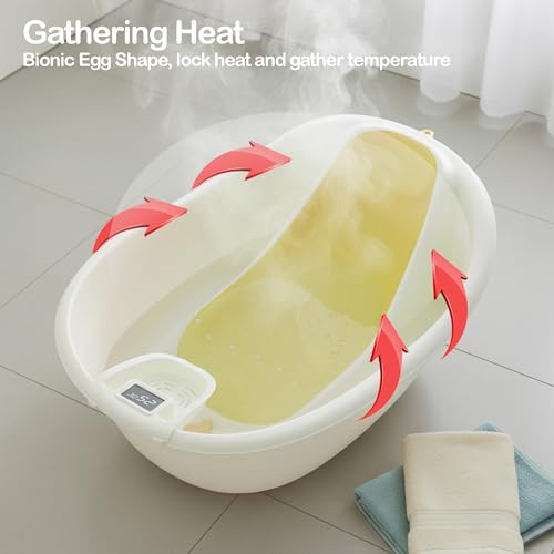 Image of Baybee Dive Baby Bath Tub for Kids | Bathing Tub with Touch Monitor & Tray | Newborn Baby Bath Seat | Kids Bather with Anti-Slip Support & Headrest | Kids Bathtub for Baby 0 to 5 Years (Green)