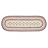 VHC Brands Celebration Farmhouse Jute Table Runner Oval Red Creme Blue 8×24