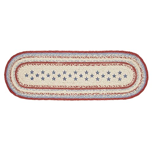 VHC-Brands-Celebration-Farmhouse-Jute-Table-Runner-Oval-Red-Creme-Blue-8x24 VHC Brands Celebration Farmhouse Jute Table Runner Oval Red Creme Blue 8×24