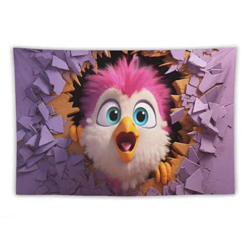 Tenture poulet mignon en impression 3D textile avec finitions soignées