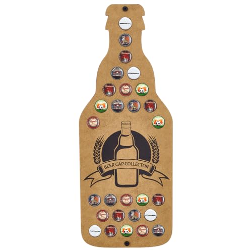 FINGERINSPIRE - Recuperador de cápsulas de cerveza de pared, bandeja de almacenamiento de madera de densidad 38 x 14,5 x 0,55 cm para la recogida y la exposición de cápsulas de botellas