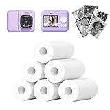 ETIKEZ Kids Instant Print Camera Paper, Thermal Printing Refill Set for Toddler Camera, Compatible with ETIKEZ Funshot 20, HD Camera Thermal Printing Paper, 2.2" x 26ft (5.6cmx8m) Per Roll, 6 Rolls