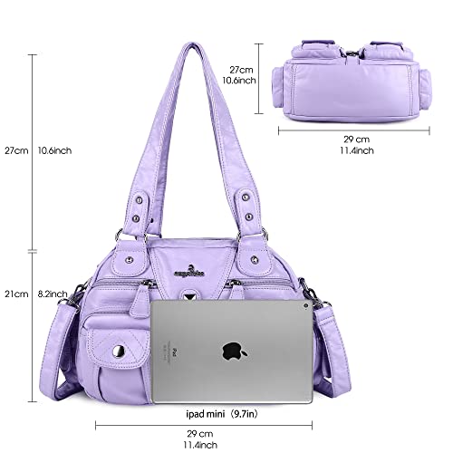 Image of Angel Kiss Hobo Crossbody Purses for Women Shoulder Bag Multipocket Soft Hobo Purses Removable Strap Leather Handbags