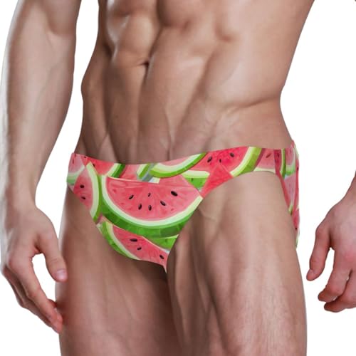 Fruit Watermelon Men's Swimwear Sexy Bikini Solid Siwmming Briefs 208532164