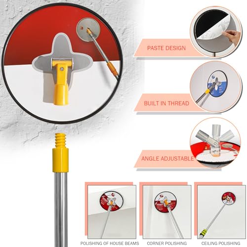 Ponceuse murale rotative à 360 degrés et manche réglable pour finitions
