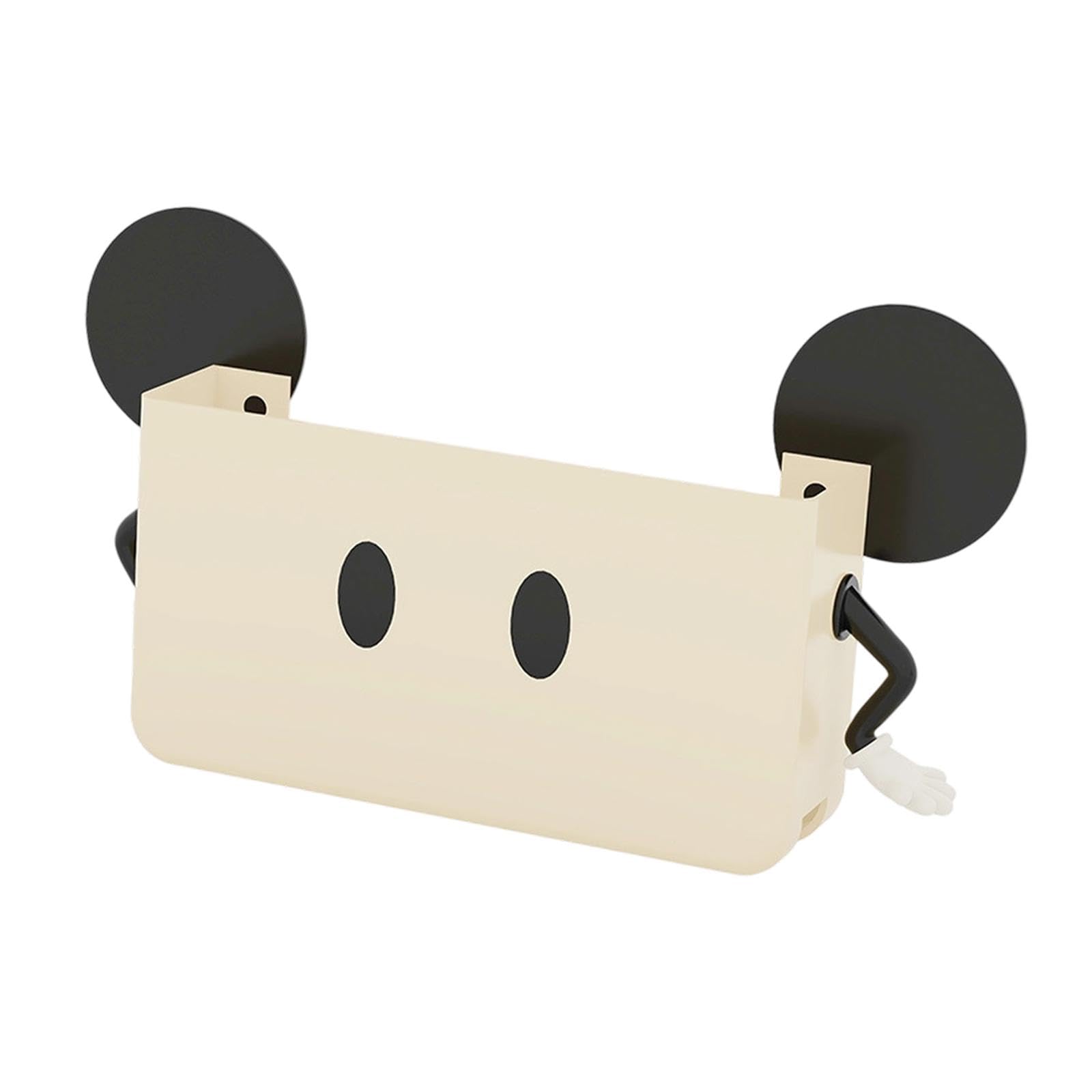WiFi Router Storage Box Bracket Router Rack for Living Room Bedroom Tabletop Cream with Ears-picture-50