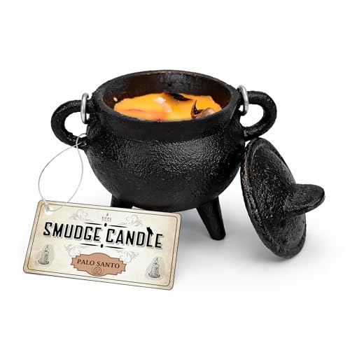 Cast Iron Cauldron Candle with Lid and Handle
