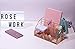 rosework Rose Gold Desk Organizer for Women, Mesh Office Supplies Desk Accessories, Features 5 Compartments + 1 Mini Sliding Drawer