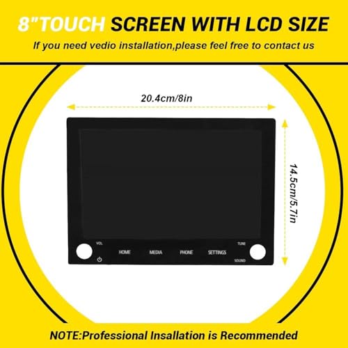 Image of 8 inch Touch Screen Digitizer Replacement for Mitsubishi Outlander 2019-2022 LCD Display Radio Screen Replaces 8740A130, 8740A040, 8740A076