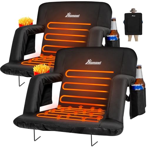 Romswi 2-pack dual-zone heated stadium chairs