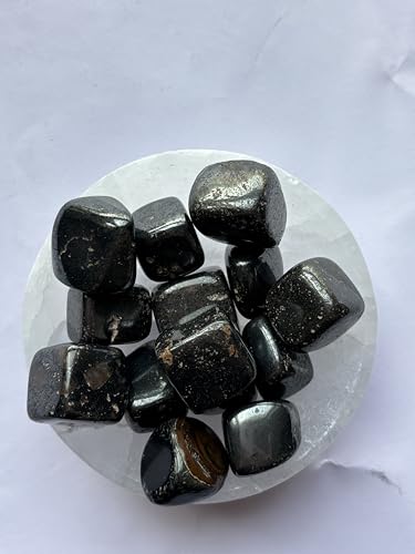 Image of Tumbled Stones, Natural Crystal Healing Stones, Home Office Decor, Aquarium Decorative Pebbles, Vase Fillers (Hematite, 200)