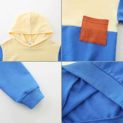 Baby Boy Outfits Short Long Sleeve Pants Clothes Set Spring Summer Hooded Patchwork Sweatshirt4