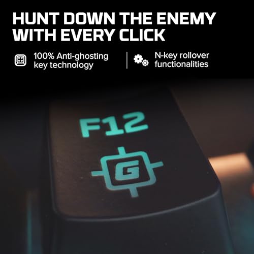 HyperX Alloy Origins Mechanical USB Gaming Keyboard Software Controlled Light and Macro Customization, Compact Form Factor, Tactile Switch, Aqua - RGB LED Backlit, Black (HX-KB6AQX-US)