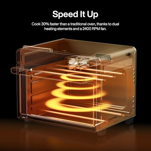Image of Typhur Sync Oven Smart Countertop Toaster Oven Air Fryer Combo, 12‑in‑1 Built‑In 5‑Sensor Wireless Probe (±0.3 C), 30% Faster 360 Airflow Convection with 2400 RPM Turbo Fan, Stainless Steel, 27QT