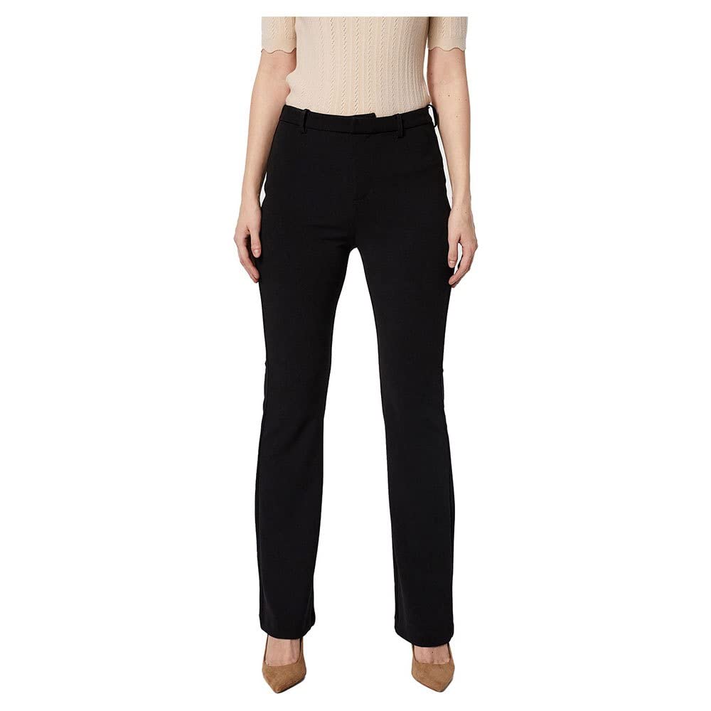 Vero Moda Women's Black Vmamira Mr Flared Ga Noos Pants, 32L Uk Large