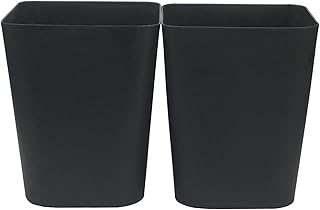 1.6 Gallon Small Trash Can Bathroom Wastebasket Garbage Can for Kitchen Office Bathroom,Pack of 2(1.6 Gallon(2 Pack), Black)
