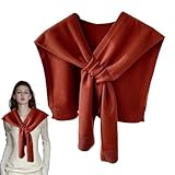 NSIBAN Chales de punto para mujer, Tejer chal suelto grueso para mujer, Habitaciones con aire acondicionado Bufanda de color sólido de moda, chal cruzado para otoño e invierno