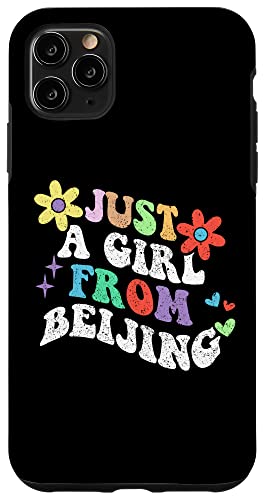 Coque pour iPhone 11 Pro Max Retro Groovy Just A Girl From Beijing, fête des mères 2023