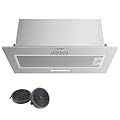 COMFEE' Cappa Aspirante 52 cm BIHT17SS-52 Cappa A LED Sottopensile Aspiratore A Parete Cappa Aspirazione Superiore 520 mm - Argento
