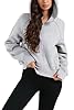 Oyamiki Winter Womens Hoodie with Full Zipper Casual Hooded Sweatshirts Soft Fleece Lined Outfits Fall Grey Hoodies S #4