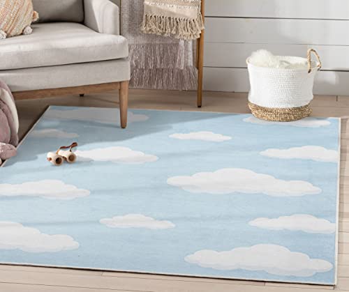 Well Woven Clouds Rug Light Blue 3'3
