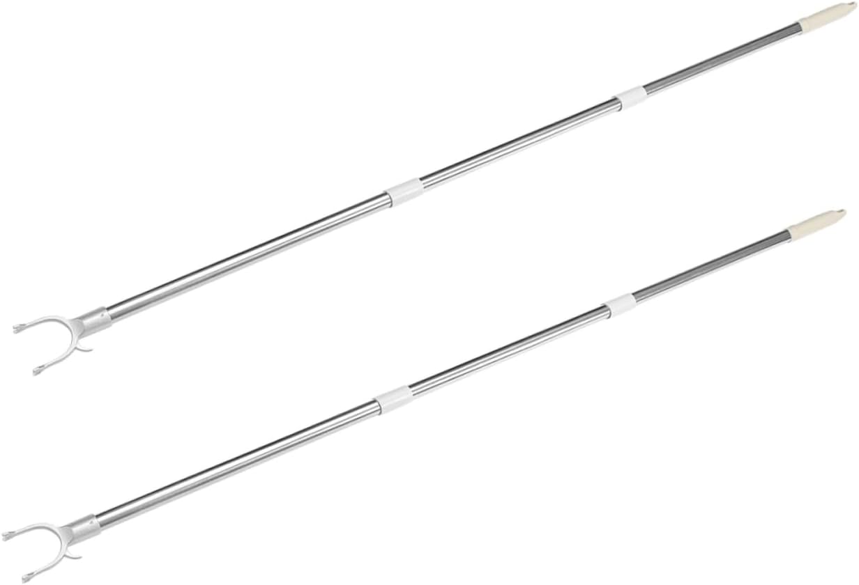 PRETYZOOM 2pcs Heavy Duty Telescopic Pole for Closet Hanging Rod Splicable Clothesline High Capacity for Long Reach