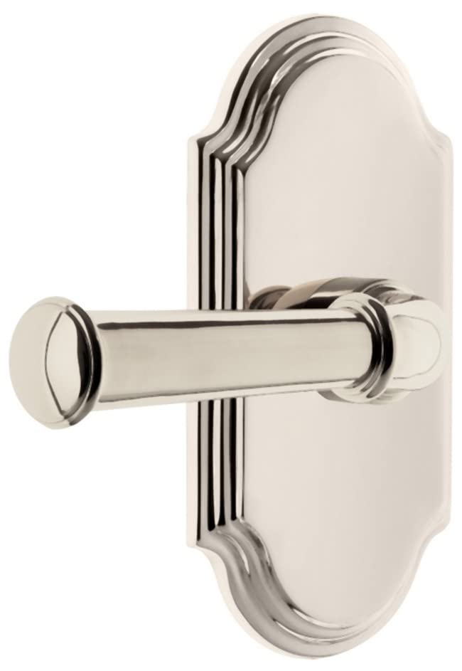 Grandeur Arc Plate Passage with Georgetown Lever in Polished Nickel