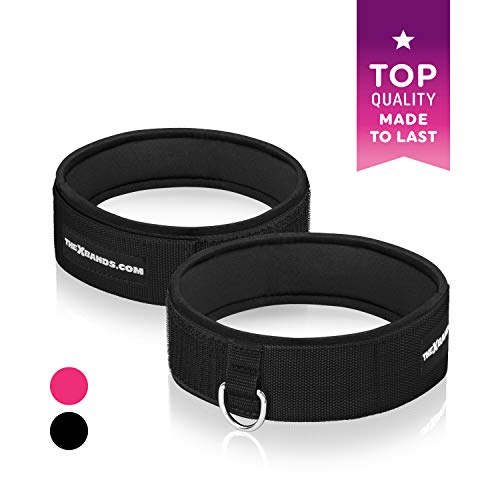 The x Bands - Fitness Bands Resistance - Booty Band - Glute Bands - Squat Bands for Thighs - Thigh Straps - Thigh Exercise Band - Leg Cuffs - Thigh Strap for Cable Machine - Black