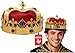 Nicky Bigs Novelties Morph Adult Royal King Queen Crown - Regal Prince Princess Prom Hat - Cosplay Halloween Costume Accessory Gold/Red, One Size