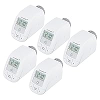 Homematic IP 5er Set Smart Home Heizkörperthermostat – Basic, digitaler Thermostat Heizung, Steuerung per App, Alexa, Google Assistant, einfache Installation, Energie sparen, 156541A0 – Ansicht 1