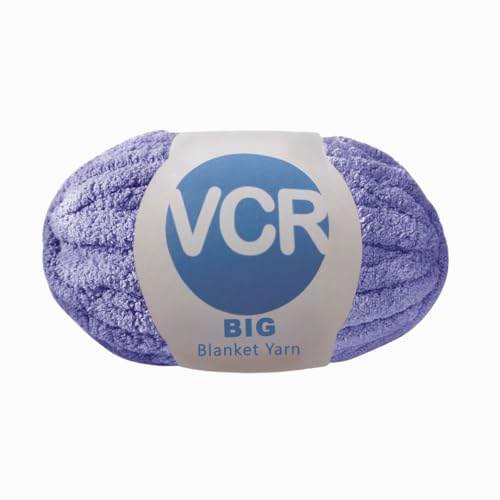 Image of VCR Soft Violet Yarn, 200 Grams Big Chunky Hank, 22 Meters Length, Suitable for Knitting Blankets and Pillows, 100% Polyester Yarn Ball for Crochet DIY, Soft Threads, Pack of 1