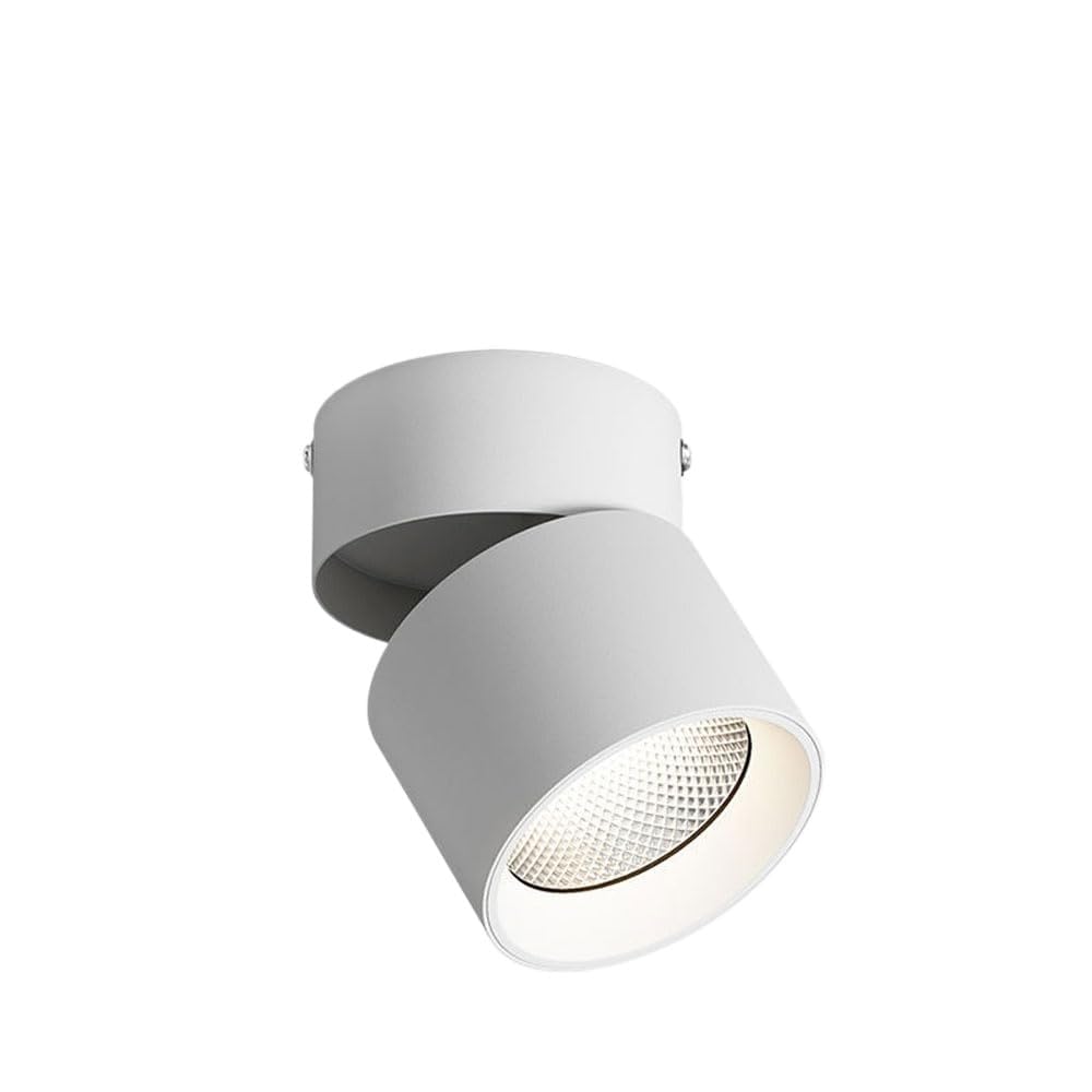 ITOSUI Modern 12W Foldable LED Ceiling Spotlight, Adjustable Angle Aluminum Surface Mount Light Fixture, White 5000K Ceiling Lamp for Living Room Bedroom Hallway Kitchen Gallery(12W,Warm Light 3000K)