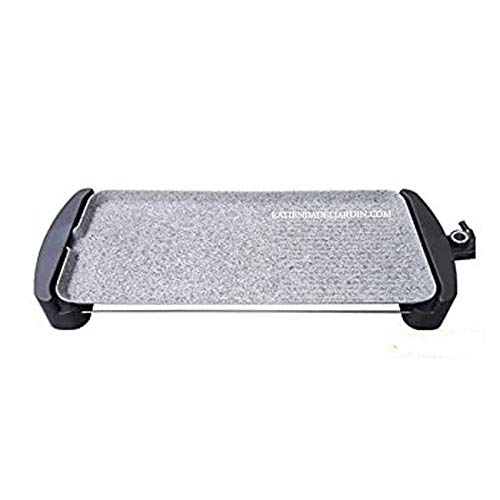 Plancha de asar combinada lisa y grill con revestimiento de piedra 2200W y asas