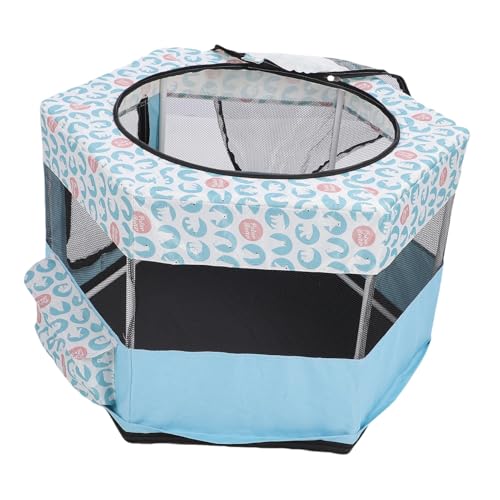 ZJchao Haustier-Laufstall, Faltbarer Zeltkäfig für Hunde und Katzen, Tragbarer Zwinger mit Robustem Stoff für Drinnen und Draußen, Reisen, Camping, Wurfkiste (Blue) ZJchao Haustier-Laufstall, Faltbarer Zeltkäfig für Hunde und Katzen, Tragbarer Zwinger mit Robustem Stoff für Drinnen und Draußen, Reisen, Camping, Wurfkiste (Blue)