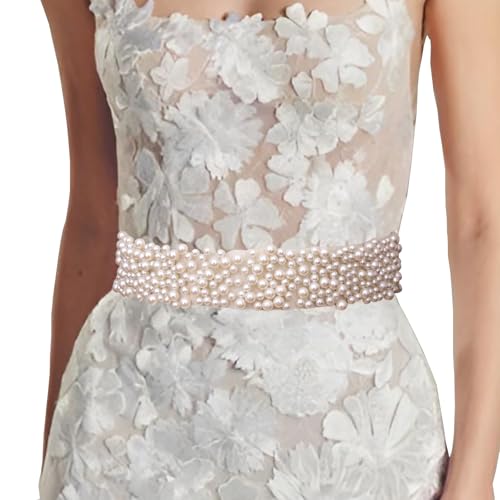 Pearl Bridal Belt Wedding Dress Belts Handmade Beaded Pearl Wedding Sash for Women and Girls - Main Image