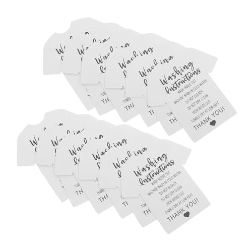 jojofuny 300個洗濯表示カード 衣類ケア指示 タグ シャツ用 洗濯ガイド ラベル 店舗用ファブリックラベル 丈夫な紙製 書き込み可 裏面無地 店舗