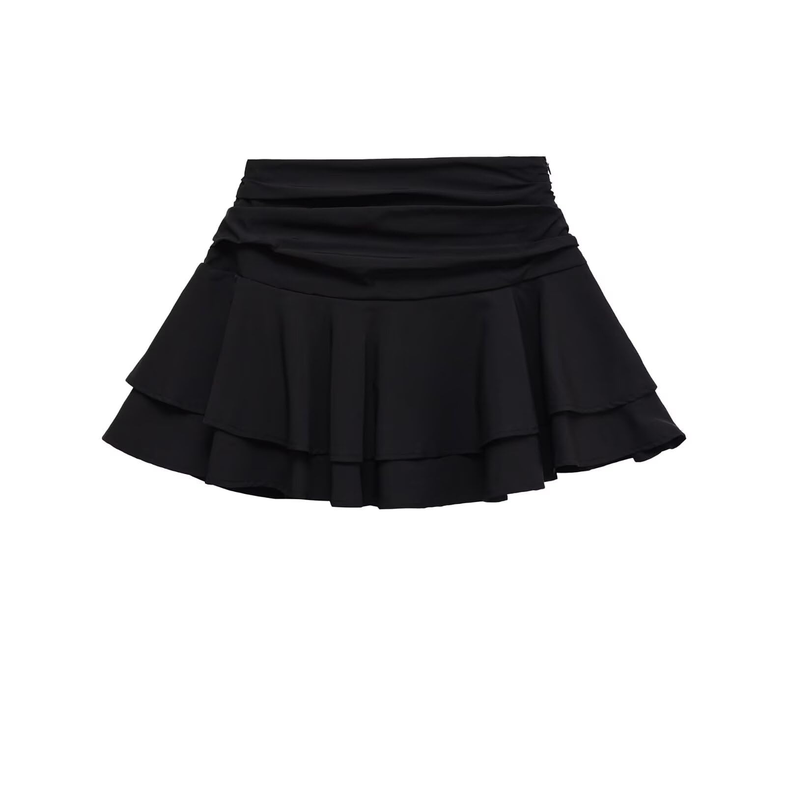 Mini-jupe short fluide de vacances d'été et club wear couleur noire taille XS