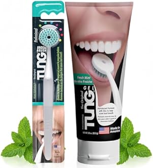 Peak Essentials The Original TUNG Brush Peak Essentials Brush & Gel - Tongue Cleaner - Starter Pack, White