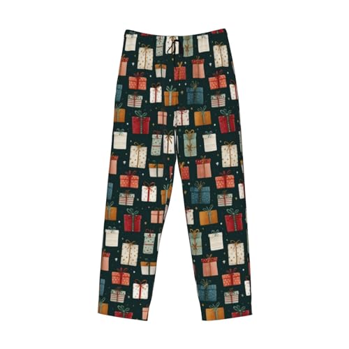 Gift Wrap Mens Pajama Pants Cozy Lounge Baggy Lightweight Pj Pants Lounge Bottoms With Elastic Waist4